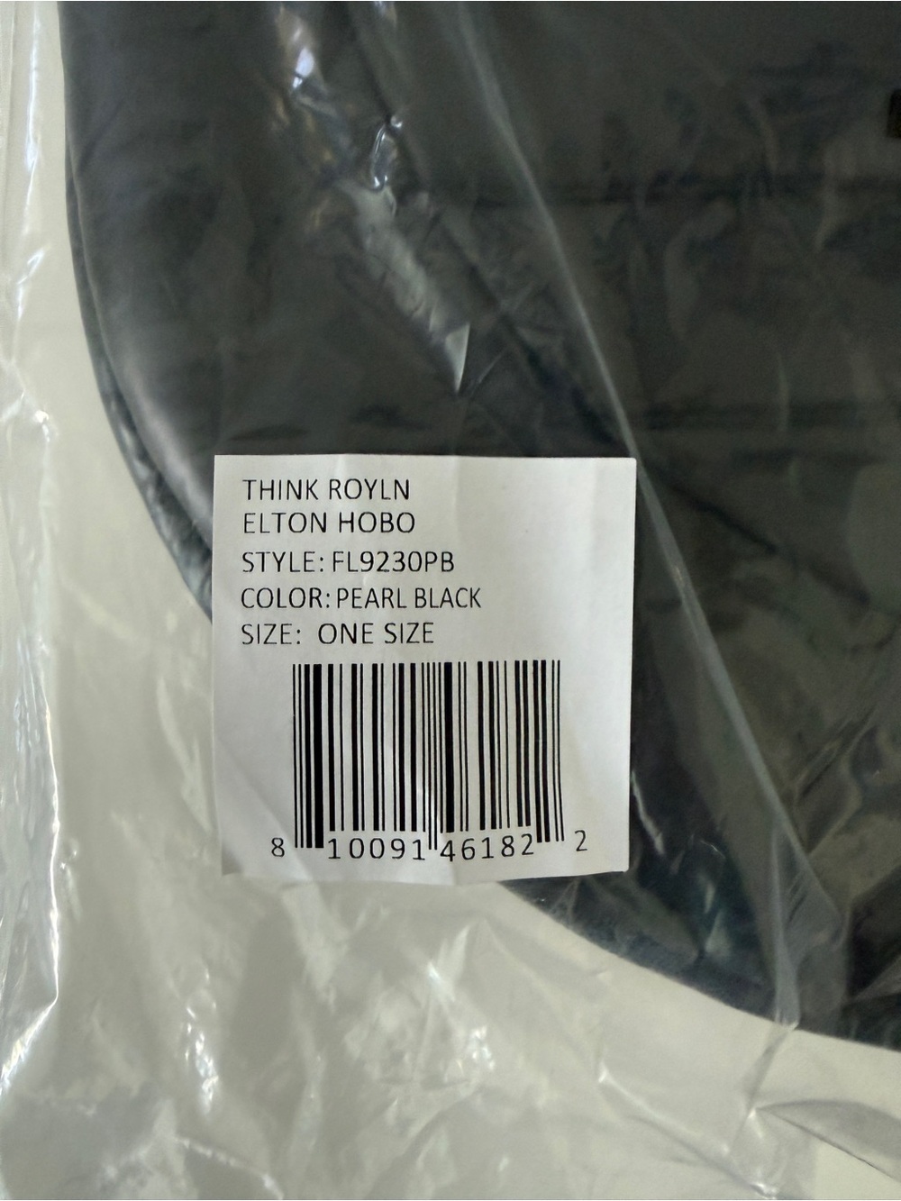 NWT THINK ROYLN Elton Hobo Handbag Bag, Pearl Black - Picture 4 of 6